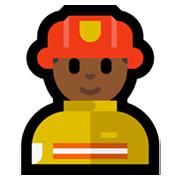 Emoji 👨🏾‍🚒 Pompiere Uomo: Carnagione Abbastanza Scura su Microsoft Windows 11.