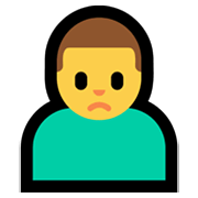 🙍‍♂️ Emoji Homem Franzindo A Sobrancelha na Microsoft Windows 11.