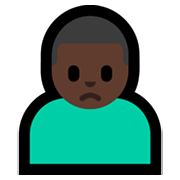 🙍🏿‍♂️ Emoji missmutiger Mann: dunkle Hautfarbe Microsoft Windows 11.