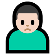 🙍🏻‍♂️ Emoji Homem Franzindo A Sobrancelha: Pele Clara na Microsoft Windows 11.