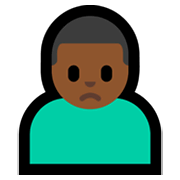 Emoji 🙍🏾‍♂️ Uomo Corrucciato: Carnagione Abbastanza Scura su Microsoft Windows 11.