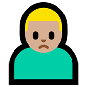 🙍🏼‍♂️ Emoji Homem Franzindo A Sobrancelha: Pele Morena Clara na Microsoft Windows 11.