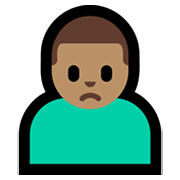 🙍🏽‍♂️ Emoji missmutiger Mann: mittlere Hautfarbe Microsoft Windows 11.