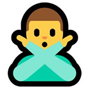 Emoji 🙅‍♂️ Uomo Con Gesto Di Rifiuto su Microsoft Windows 11.