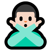 Emoji 🙅🏻‍♂️ Uomo Con Gesto Di Rifiuto: Carnagione Chiara su Microsoft Windows 11.