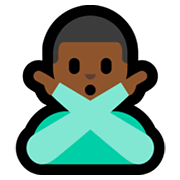 🙅🏾‍♂️ Emoji Mann mit überkreuzten Armen: mitteldunkle Hautfarbe Microsoft Windows 11.