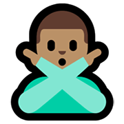 Emoji 🙅🏽‍♂️ Uomo Con Gesto Di Rifiuto: Carnagione Olivastra su Microsoft Windows 11.