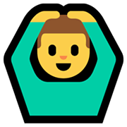 🙆‍♂️ Emoji Mann mit Händen auf dem Kopf Microsoft Windows 11.