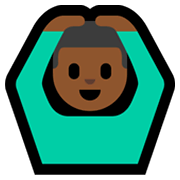 Emoji 🙆🏾‍♂️ Uomo Con Gesto OK: Carnagione Abbastanza Scura su Microsoft Windows 11.