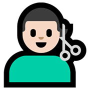 💇🏻‍♂️ Emoji Mann beim Haareschneiden: helle Hautfarbe Microsoft Windows 11.