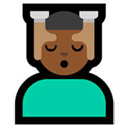 💆🏾‍♂️ Emoji Mann, der eine Kopfmassage bekommt: mitteldunkle Hautfarbe Microsoft Windows 11.