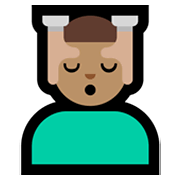 💆🏽‍♂️ Emoji Mann, der eine Kopfmassage bekommt: mittlere Hautfarbe Microsoft Windows 11.