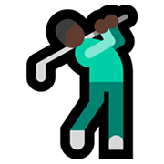 🏌🏿‍♂️ Emoji Hombre Jugando Al Golf: Tono De Piel Oscuro en Microsoft Windows 11.