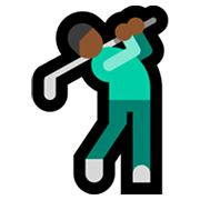 🏌🏾‍♂️ Emoji Hombre Jugando Al Golf: Tono De Piel Oscuro Medio en Microsoft Windows 11.