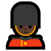 💂🏿‍♂️ Emoji Guardia Hombre: Tono De Piel Oscuro en Microsoft Windows 11.