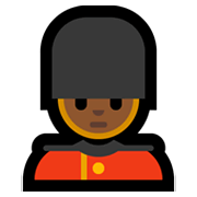 💂🏾‍♂️ Emoji Guardia Hombre: Tono De Piel Oscuro Medio en Microsoft Windows 11.