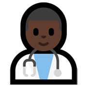 👨🏿‍⚕️ Emoji Profesional Sanitario Hombre: Tono De Piel Oscuro en Microsoft Windows 11.