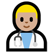 👨🏼‍⚕️ Emoji Homem Profissional Da Saúde: Pele Morena Clara na Microsoft Windows 11.