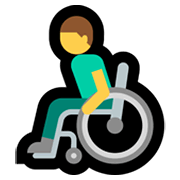 👨‍🦽 Emoji Mann in manuellem Rollstuhl Microsoft Windows 11.