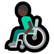 👨🏿‍🦽 Emoji Mann in manuellem Rollstuhl: dunkle Hautfarbe Microsoft Windows 11.