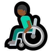 👨🏾‍🦽 Emoji Mann in manuellem Rollstuhl: mitteldunkle Hautfarbe Microsoft Windows 11.
