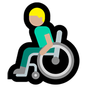 👨🏼‍🦽 Emoji Mann in manuellem Rollstuhl: mittelhelle Hautfarbe Microsoft Windows 11.