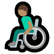 👨🏽‍🦽 Emoji Homem Em Cadeira De Rodas Manual: Pele Morena na Microsoft Windows 11.