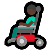👨🏿‍🦼 Emoji Mann in elektrischem Rollstuhl: dunkle Hautfarbe Microsoft Windows 11.