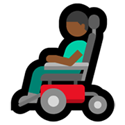 👨🏾‍🦼 Emoji Homem Em Cadeira De Rodas Motorizada: Pele Morena Escura na Microsoft Windows 11.