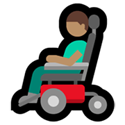 👨🏽‍🦼 Emoji Mann in elektrischem Rollstuhl: mittlere Hautfarbe Microsoft Windows 11.