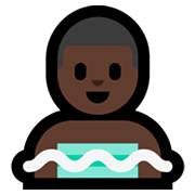 🧖🏿‍♂️ Emoji Hombre En Una Sauna: Tono De Piel Oscuro en Microsoft Windows 11.