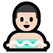 🧖🏻‍♂️ Emoji Hombre En Una Sauna: Tono De Piel Claro en Microsoft Windows 11.
