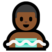 🧖🏾‍♂️ Emoji Homem Na Sauna: Pele Morena Escura na Microsoft Windows 11.