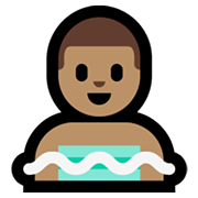 🧖🏽‍♂️ Emoji Homem Na Sauna: Pele Morena na Microsoft Windows 11.