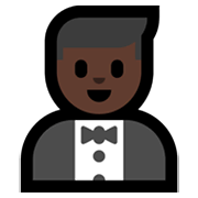 🤵🏿‍♂️ Emoji Hombre Con Esmoquin: Tono De Piel Oscuro en Microsoft Windows 11.