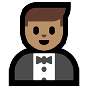 🤵🏽‍♂️ Emoji Mann im Tuxedo: mittlere Hautfarbe Microsoft Windows 11.