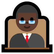 👨🏿‍⚖️ Emoji Juiz: Pele Escura na Microsoft Windows 11.