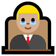 Emoji 👨🏼‍⚖️ Giudice Uomo: Carnagione Abbastanza Chiara su Microsoft Windows 11.