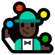 Emoji 🤹🏿‍♂️ Giocoliere Uomo: Carnagione Scura su Microsoft Windows 11.