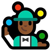 Emoji 🤹🏾‍♂️ Giocoliere Uomo: Carnagione Abbastanza Scura su Microsoft Windows 11.