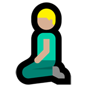 🧎🏼‍♂️ Emoji Hombre De Rodillas: Tono De Piel Claro Medio en Microsoft Windows 11.