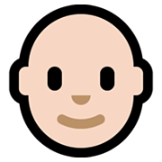 Emoji 👨🏻‍🦲 Uomo: Carnagione Chiara E Calvo su Microsoft Windows 11.
