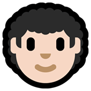 👨🏻‍🦱 Emoji Mann: helle Hautfarbe, lockiges Haar Microsoft Windows 11.