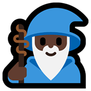 🧙🏿‍♂️ Emoji Homem Mago: Pele Escura na Microsoft Windows 11.
