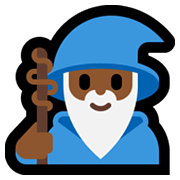 🧙🏾‍♂️ Emoji Homem Mago: Pele Morena Escura na Microsoft Windows 11.