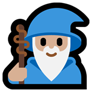Emoji 🧙🏼‍♂️ Mago Uomo: Carnagione Abbastanza Chiara su Microsoft Windows 11.