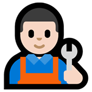 👨🏻‍🔧 Emoji Mechaniker: helle Hautfarbe Microsoft Windows 11.