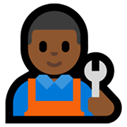 👨🏾‍🔧 Emoji Mecánico: Tono De Piel Oscuro Medio en Microsoft Windows 11.