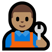 👨🏽‍🔧 Emoji Mechaniker: mittlere Hautfarbe Microsoft Windows 11.
