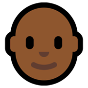 👨🏾‍🦲 Emoji Hombre: Tono De Piel Oscuro Medio Y Sin Pelo en Microsoft Windows 11.